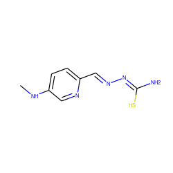 CNc1ccc(/C=N/N=C(/N)S)nc1 ZINC000013756687