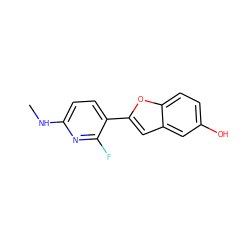 CNc1ccc(-c2cc3cc(O)ccc3o2)c(F)n1 ZINC000084759171
