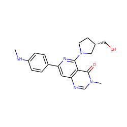 CNc1ccc(-c2cc3ncn(C)c(=O)c3c(N3CC[C@H](CO)C3)n2)cc1 ZINC000115624217