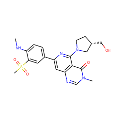 CNc1ccc(-c2cc3ncn(C)c(=O)c3c(N3CC[C@H](CO)C3)n2)cc1S(C)(=O)=O ZINC000115624096