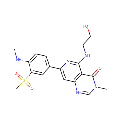 CNc1ccc(-c2cc3ncn(C)c(=O)c3c(NCCO)n2)cc1S(C)(=O)=O ZINC000115625157