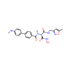 CNc1ccc(-c2ccc(C(=O)N(C)[C@H](C(=O)NO)C(=O)NCc3cc(C)on3)cc2)cc1 ZINC000225163243