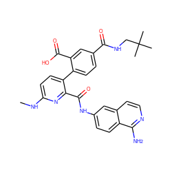 CNc1ccc(-c2ccc(C(=O)NCC(C)(C)C)cc2C(=O)O)c(C(=O)Nc2ccc3c(N)nccc3c2)n1 ZINC000096283218