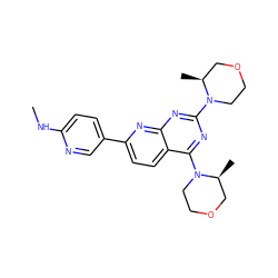 CNc1ccc(-c2ccc3c(N4CCOC[C@@H]4C)nc(N4CCOC[C@@H]4C)nc3n2)cn1 ZINC000113729679