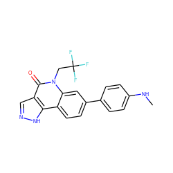 CNc1ccc(-c2ccc3c4[nH]ncc4c(=O)n(CC(F)(F)F)c3c2)cc1 ZINC000220115864