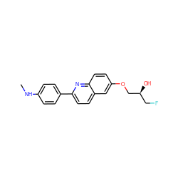 CNc1ccc(-c2ccc3cc(OC[C@@H](O)CF)ccc3n2)cc1 ZINC000148921102