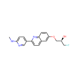 CNc1ccc(-c2ccc3cc(OC[C@@H](O)CF)ccc3n2)cn1 ZINC000148924627