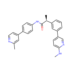 CNc1ccc(-c2cccc([C@H](C)C(=O)Nc3ccc(-c4ccnc(C)c4)cc3)c2)cn1 ZINC000103273502