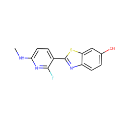 CNc1ccc(-c2nc3ccc(O)cc3s2)c(F)n1 ZINC000084712431