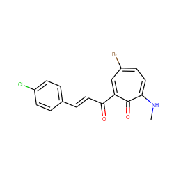 CNc1ccc(Br)cc(C(=O)/C=C/c2ccc(Cl)cc2)c1=O ZINC000004667399