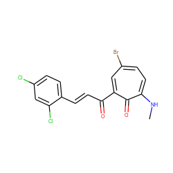 CNc1ccc(Br)cc(C(=O)/C=C/c2ccc(Cl)cc2Cl)c1=O ZINC000008397982