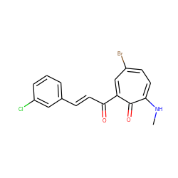 CNc1ccc(Br)cc(C(=O)/C=C/c2cccc(Cl)c2)c1=O ZINC000004667396