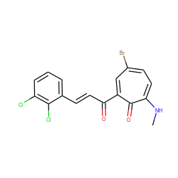 CNc1ccc(Br)cc(C(=O)/C=C/c2cccc(Cl)c2Cl)c1=O ZINC000008397976