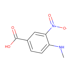 CNc1ccc(C(=O)O)cc1[N+](=O)[O-] ZINC000003887891