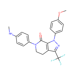 CNc1ccc(N2CCc3c(C(F)(F)F)nn(-c4ccc(OC)cc4)c3C2=O)cc1 ZINC000014969496