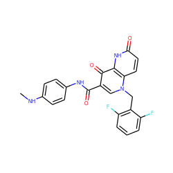 CNc1ccc(NC(=O)c2cn(Cc3c(F)cccc3F)c3ccc(=O)[nH]c3c2=O)cc1 ZINC000073157260