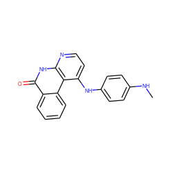 CNc1ccc(Nc2ccnc3[nH]c(=O)c4ccccc4c23)cc1 ZINC000096269776