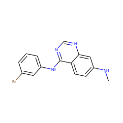 CNc1ccc2c(Nc3cccc(Br)c3)ncnc2c1 ZINC000003815162