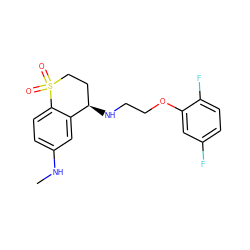 CNc1ccc2c(c1)[C@H](NCCOc1cc(F)ccc1F)CCS2(=O)=O ZINC000141949034