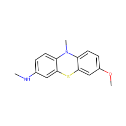 CNc1ccc2c(c1)Sc1cc(OC)ccc1N2C ZINC000084713429