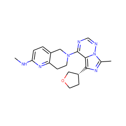 CNc1ccc2c(n1)CCN(c1ncnn3c(C)nc([C@@H]4CCOC4)c13)C2 ZINC000169711780