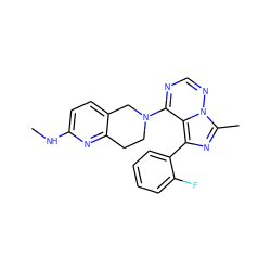 CNc1ccc2c(n1)CCN(c1ncnn3c(C)nc(-c4ccccc4F)c13)C2 ZINC000169711781