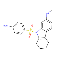 CNc1ccc2c3c(n(S(=O)(=O)c4ccc(N)cc4)c2c1)CCCC3 ZINC000036093362