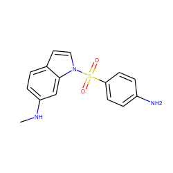 CNc1ccc2ccn(S(=O)(=O)c3ccc(N)cc3)c2c1 ZINC000028562944