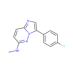 CNc1ccc2ncc(-c3ccc(F)cc3)n2n1 ZINC000064479790