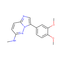 CNc1ccc2ncc(-c3ccc(OC)c(OC)c3)n2n1 ZINC000061926443