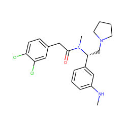 CNc1cccc([C@@H](CN2CCCC2)N(C)C(=O)Cc2ccc(Cl)c(Cl)c2)c1 ZINC000013446383