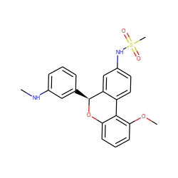 CNc1cccc([C@@H]2Oc3cccc(OC)c3-c3ccc(NS(C)(=O)=O)cc32)c1 ZINC000026175766