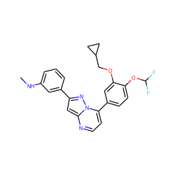 CNc1cccc(-c2cc3nccc(-c4ccc(OC(F)F)c(OCC5CC5)c4)n3n2)c1 ZINC000045356927