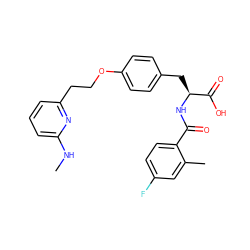 CNc1cccc(CCOc2ccc(C[C@H](NC(=O)c3ccc(F)cc3C)C(=O)O)cc2)n1 ZINC000084670224