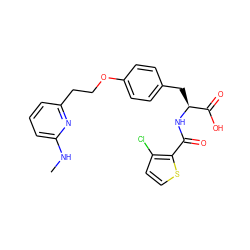 CNc1cccc(CCOc2ccc(C[C@H](NC(=O)c3sccc3Cl)C(=O)O)cc2)n1 ZINC000084758710