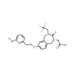 CNc1cccc(CCOc2ccc3c(c2)CN(CC(F)(F)F)C(=O)[C@H](CC(=O)O)C3)n1 ZINC000004392643