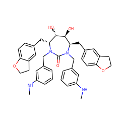 CNc1cccc(CN2C(=O)N(Cc3cccc(NC)c3)[C@H](Cc3ccc4c(c3)CCO4)[C@H](O)[C@@H](O)[C@H]2Cc2ccc3c(c2)CCO3)c1 ZINC000029249750