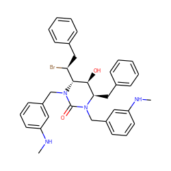 CNc1cccc(CN2C(=O)N(Cc3cccc(NC)c3)[C@H](Cc3ccccc3)[C@H](O)[C@H]2[C@@H](Br)Cc2ccccc2)c1 ZINC000014943313