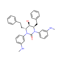 CNc1cccc(N2C(=O)N(c3cccc(NC)c3)[C@H](Cc3ccccc3)[C@H](O)[C@H]2CCc2ccccc2)c1 ZINC000028133854