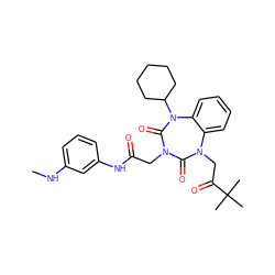 CNc1cccc(NC(=O)CN2C(=O)N(CC(=O)C(C)(C)C)c3ccccc3N(C3CCCCC3)C2=O)c1 ZINC000029064398