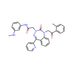 CNc1cccc(NC(=O)CN2N=C(c3ccccn3)c3ccccc3N(CC(=O)c3ccccc3C)C2=O)c1 ZINC000043511519