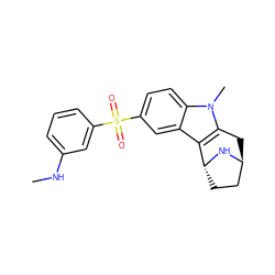 CNc1cccc(S(=O)(=O)c2ccc3c(c2)c2c(n3C)C[C@H]3CC[C@H]2N3)c1 ZINC000116589102