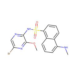 CNc1cccc2c(S(=O)(=O)Nc3ncc(Br)nc3OC)cccc12 ZINC000013761374