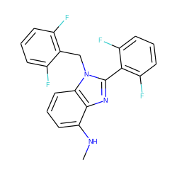 CNc1cccc2c1nc(-c1c(F)cccc1F)n2Cc1c(F)cccc1F ZINC000013518667