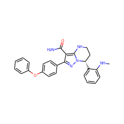 CNc1ccccc1[C@H]1CCNc2c(C(N)=O)c(-c3ccc(Oc4ccccc4)cc3)nn21 ZINC001772580200