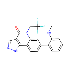 CNc1ccccc1-c1ccc2c3[nH]ncc3c(=O)n(CC(F)(F)F)c2c1 ZINC000220112919