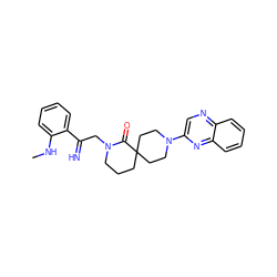 CNc1ccccc1C(=N)CN1CCCC2(CCN(c3cnc4ccccc4n3)CC2)C1=O ZINC000096173180