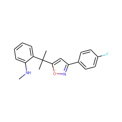 CNc1ccccc1C(C)(C)c1cc(-c2ccc(F)cc2)no1 ZINC000003204161