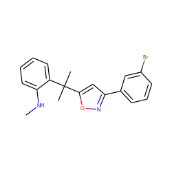 CNc1ccccc1C(C)(C)c1cc(-c2cccc(Br)c2)no1 ZINC000003189522