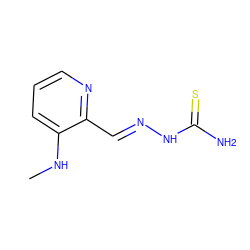 CNc1cccnc1C=NNC(N)=S ZINC000261154850